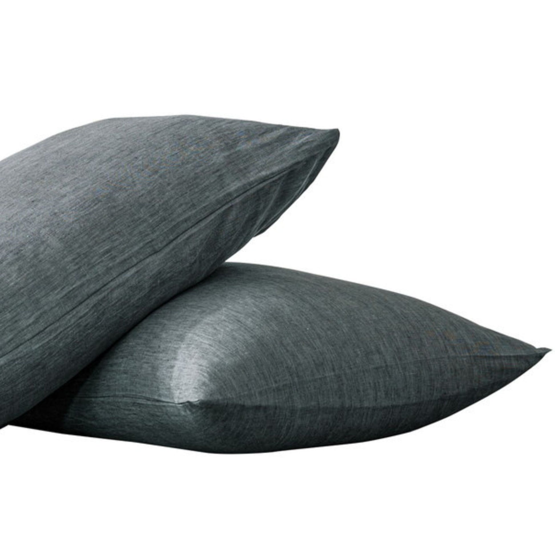 Pillow Cases Standard Size, Standard Pillow Cases Set Of 2, Pillowcases Standard, Premium Soft Linen Pillow Case With Envelope Enclosure 20"X27", Iron Silver Linen Linen