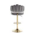 Coolmore Swivel Bar Stools Set Of 2 Adjustable Counter Height Chairs With Footrest For Kitchen, Dining Room Gray Velvet