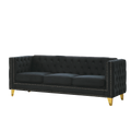 Contact Us For 3D Modeling Velvet Sofa For Living Room,Buttons Tufted Square Arm Couch, Modern Couch Upholstered Button And Metal Legs, Sofa Couch For Bedroom, Black Velvet W834S00022 Black Foam Velvet