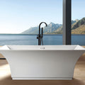 Freestanding Bathtub Faucet With Hand Shower Matte Black Metal