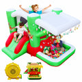 Christmas Jump 'N Slide Inflatable Bouncer For Kids Complete Setup With Blower 80