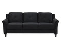 Fashionable Living Room Sofa For 3 People, Black Fabric Antique Black Brown Polyester Wood Primary Living Space Soft American Traditional Rubberwood Memory Foam And Polyurethane Foam Polyester 3 Seat