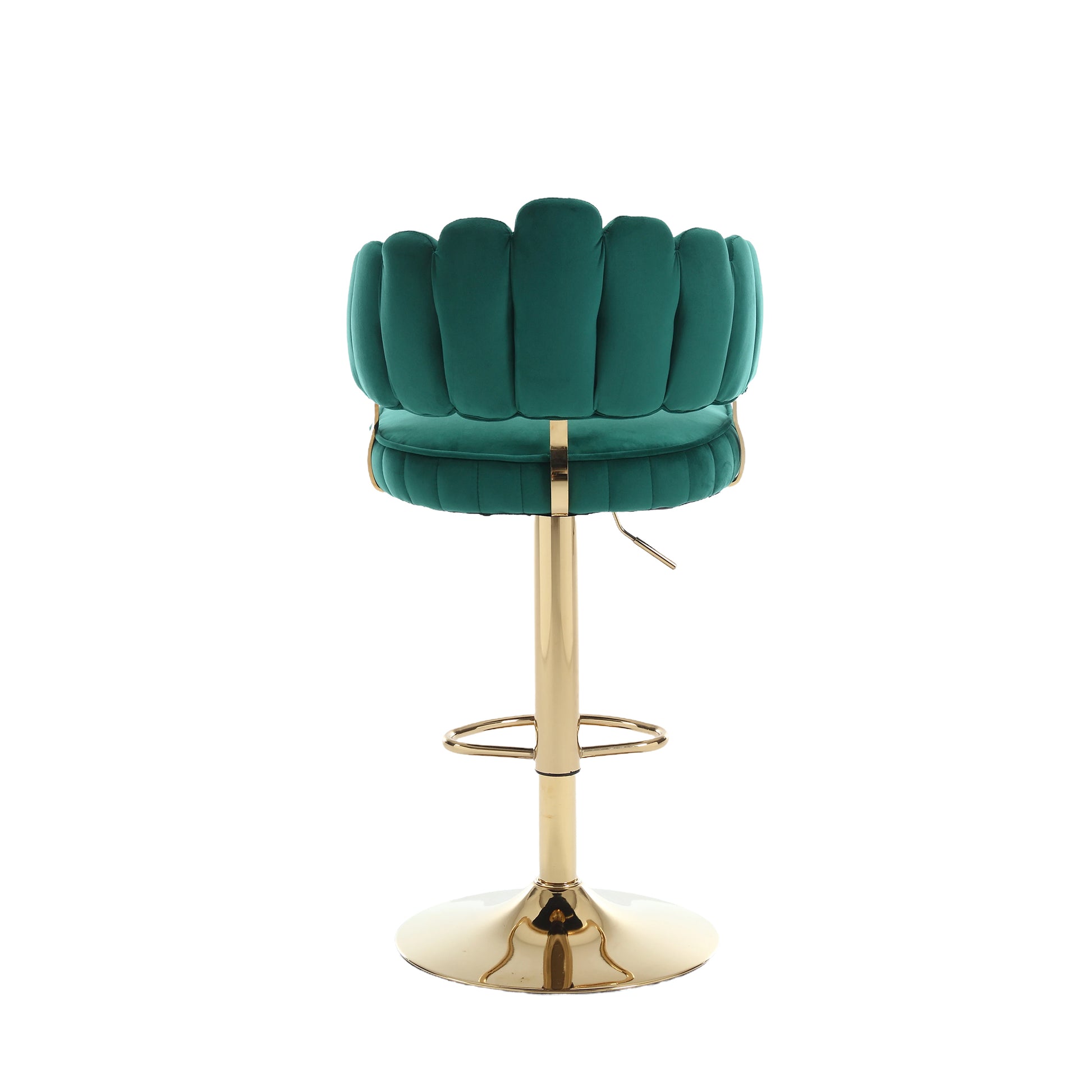 Coolmore Swivel Bar Stools Set Of 2 Adjustable Counter Height Chairs With Footrest For Kitchen, Dining Room Emerald Velvet