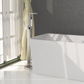 Freestanding Bathtub Faucet With Hand Shower Brushed Nickel Metal