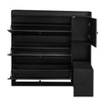 Versatile Shoe Cabinet With 3 Flip Drawers, Maximum Storage Entryway Organizer With Drawer, Free Standing Shoe Rack With Pull Down Seat For Hallway, Black Freestanding 3 4 Drawers Black Primary Living Space Adjustable Shelves Particle Board