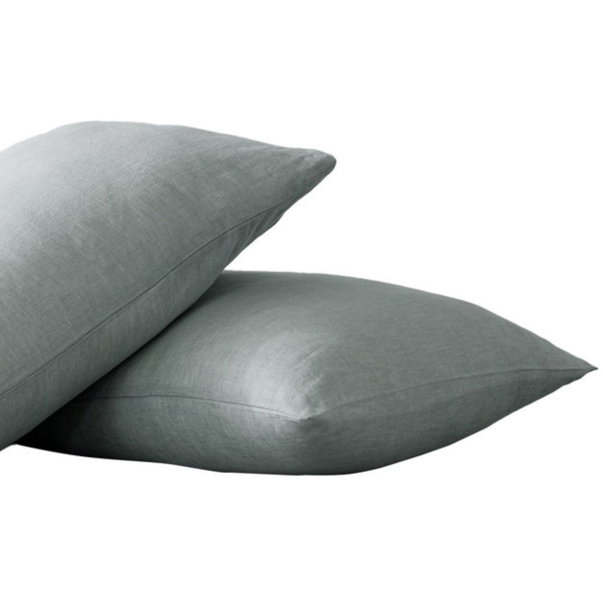 King Size Pillow Cases Set Of 2, King Pillow Cases Set Of 2, Pillow Cases King, Premium Soft Linen Pillow Case With Envelope Enclosure 20"X36", Sea Glass White Linen Linen