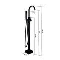 Freestanding Bathtub Faucet With Hand Shower Matte Black Metal