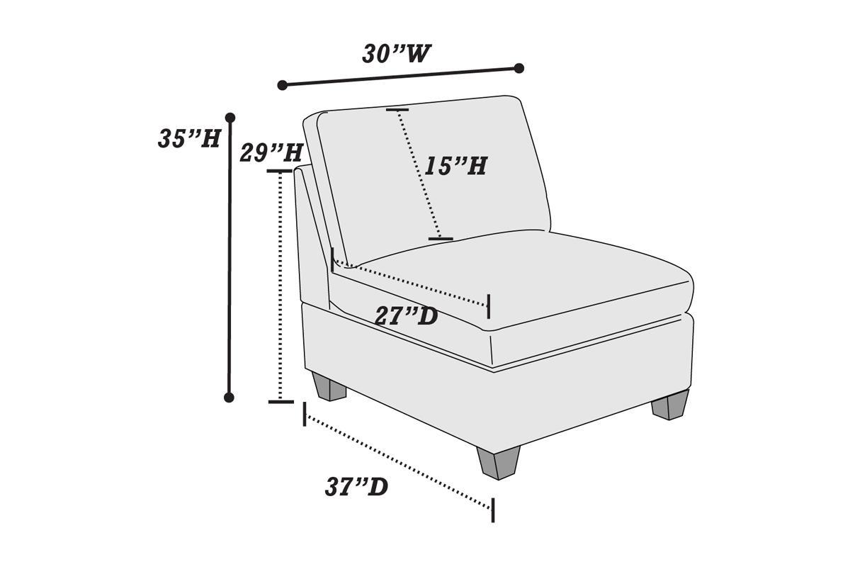 Contemporary 1Pc Armless Chair Tan Color Chenille Fabric Modular Corner Wedge Sofa Living Room Furniture Tan Chenille Primary Living Space Cushion Back Contemporary,Modern Chenille 1 Seat