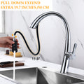 Chrome Single Handle Stainless Steel Pull Out Kitchen Faucet Chrome Stainless Steel