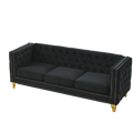 Contact Us For 3D Modeling Velvet Sofa For Living Room,Buttons Tufted Square Arm Couch, Modern Couch Upholstered Button And Metal Legs, Sofa Couch For Bedroom, Black Velvet W834S00022 Black Foam Velvet