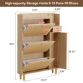 Modern Minimalist Storage Cabinet Mdf Bed Top Cabinet Japanese Rattan Shoe Cabinet, Small Home Furniture. Suitable For Hallways And Living Rooms Natural Mdf