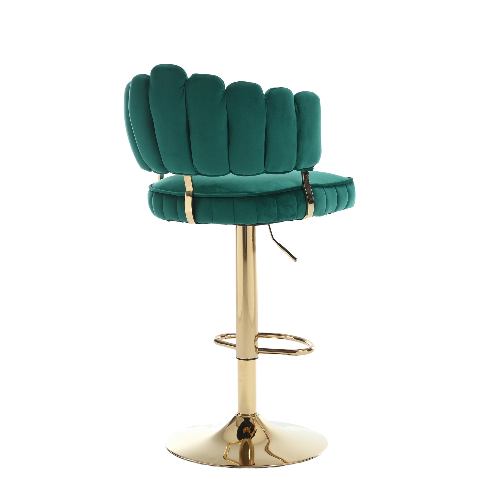 Coolmore Swivel Bar Stools Set Of 2 Adjustable Counter Height Chairs With Footrest For Kitchen, Dining Room Emerald Velvet