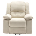 Massage Recliner,Power Lift Chair For Elderly With Adjustable Massage And Heating Function,Recliner Chair With Infinite Position And Side Pocket For Living Room ,Beige Beige Foam Corduroy