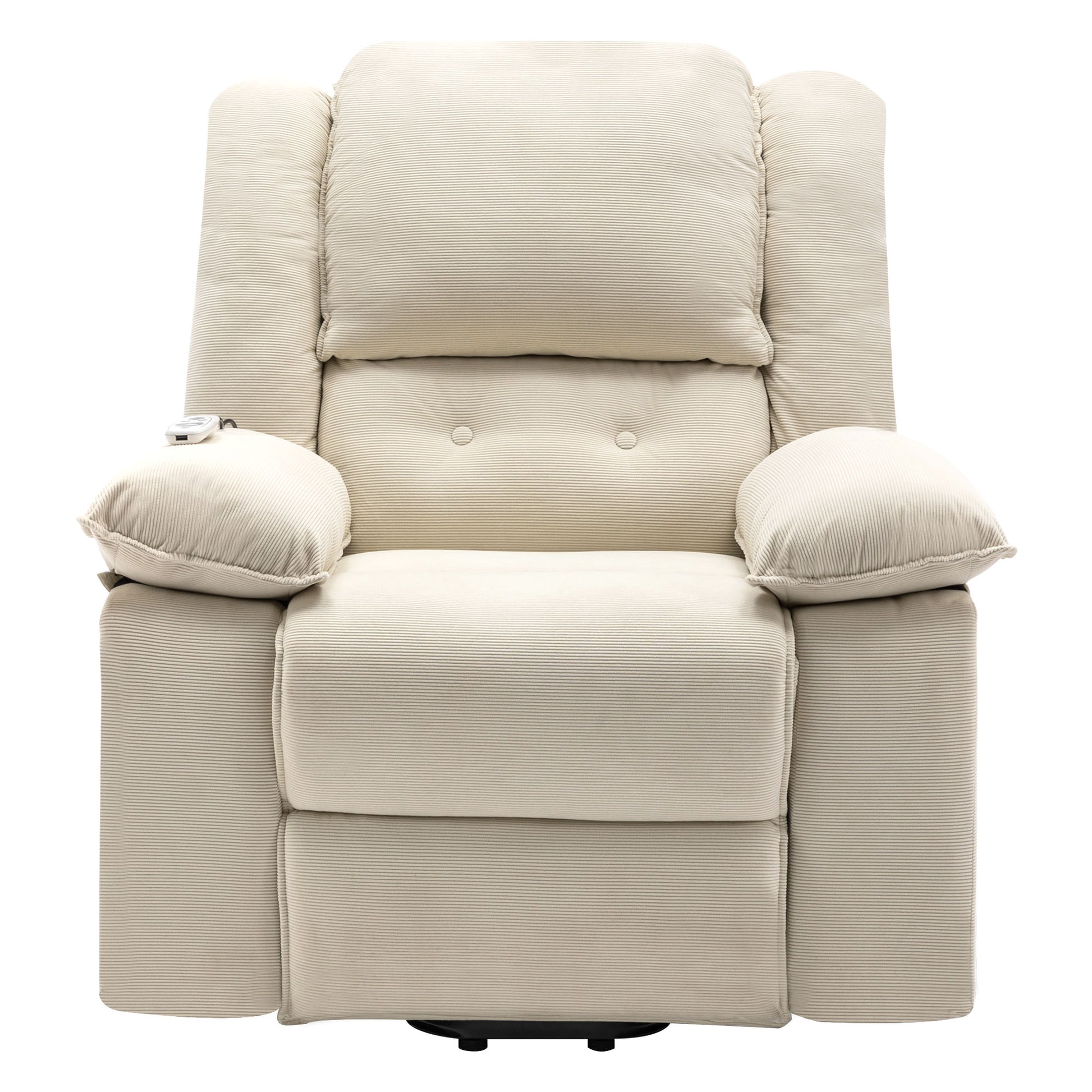 Massage Recliner,Power Lift Chair For Elderly With Adjustable Massage And Heating Function,Recliner Chair With Infinite Position And Side Pocket For Living Room ,Beige Beige Foam Corduroy