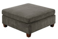 1Pc Ottoman Only Grey Chenille Fabric Cocktail Ottoman Cushion Seat Living Room Furniture Grey Chenille Primary Living Space Contemporary,Modern Rectangle Chenille
