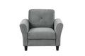 Fashion Living Room Two Piece Sofa Set, Living Room Three Seats Single Seats Antique Dark Grey Polyester