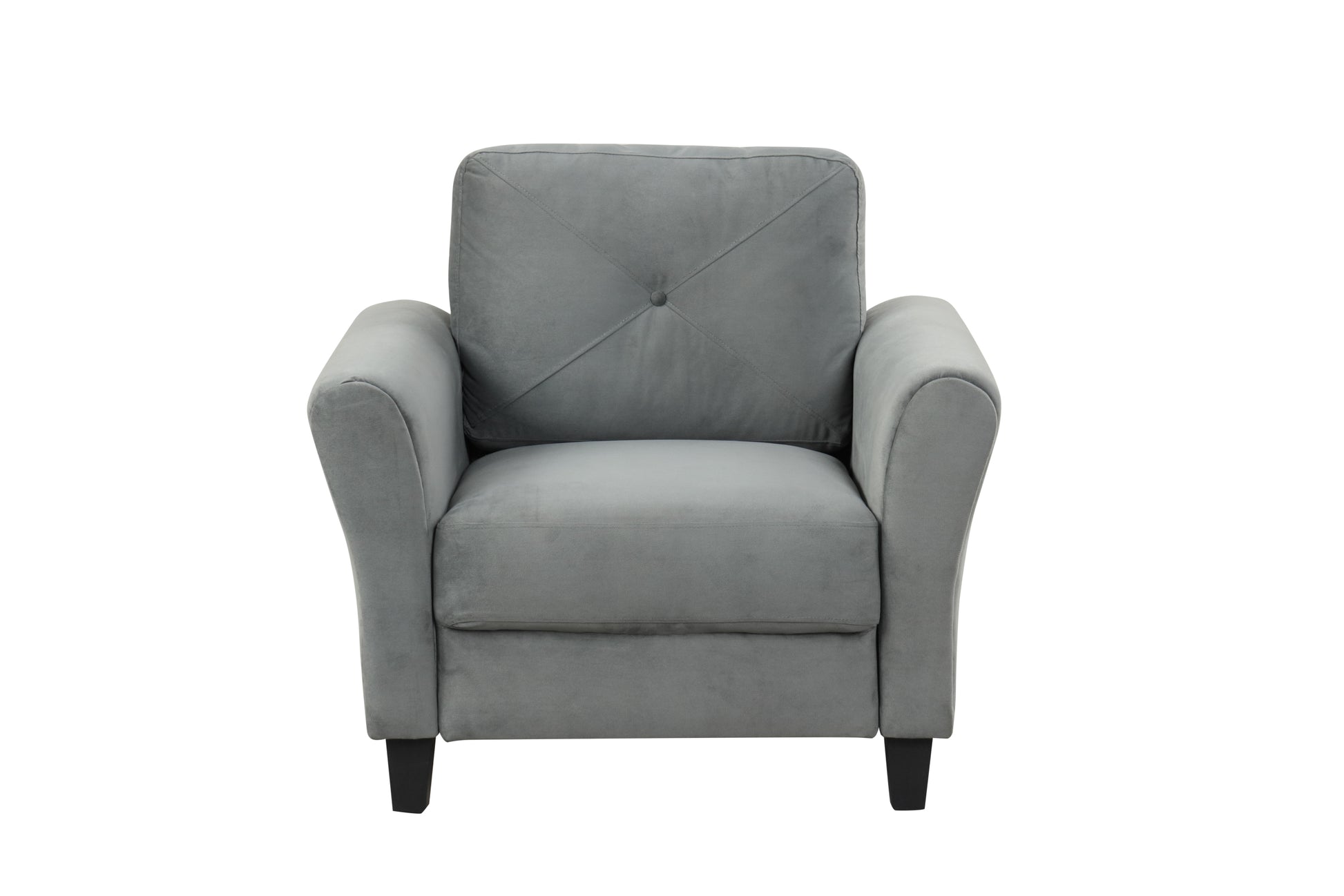 Fashion Living Room Two Piece Sofa Set, Living Room Three Seats Single Seats Antique Dark Grey Polyester