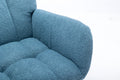 Rocking Chair With Pocket, Soft Teddy Fabric Rocking Chair For Nursery, Comfy Wingback Glider Rocker With Safe Solid Wood Base For Living Room Bedroom Balcony Blue Blue Casual Foam Teddy