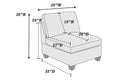 Modular Sectional 6Pc Set Living Room Furniture Corner Sectional Couch Grey Linen Like Fabric 3X Corner Wedge 2X Armless Chairs And 1X Ottoman Coffee Wood Primary Living Space Cushion Back