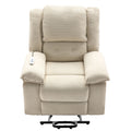 Massage Recliner,Power Lift Chair For Elderly With Adjustable Massage And Heating Function,Recliner Chair With Infinite Position And Side Pocket For Living Room ,Beige Beige Foam Corduroy