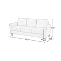 Fashionable Living Room Sofa For 3 People, Gray Fabric Antique Dark Grey Brown Polyester Wood Primary Living Space Soft American Traditional Rubberwood Memory Foam And Polyurethane Foam Polyester 3 Seat