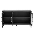 Wood Storage Cabinet With Three Tempered Glass Doors And Adjustable Shelf,Suitable For Living Room, Study And Entrance 1 2 Shelves Black Primary Living Space Adjustable Shelves American Design Mdf