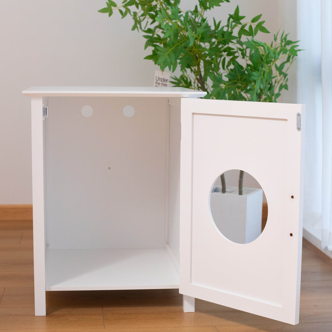 Clearance Salelitter Box Shell, Hidden Litter Box Furniture Cabinet, Indoor Cat Room Side Table, Large Pet Box Bedside Table, Litter Box Toilet, Indoor Kennel White White Fiberboard