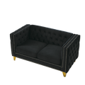 Contact Us For 3D Modeling Velvet Sofa For Living Room,Buttons Tufted Square Arm Couch, Modern Couch Upholstered Button And Metal Legs, Sofa Couch For Bedroom, Black Velvet 2S W834S00053 Black Foam Velvet