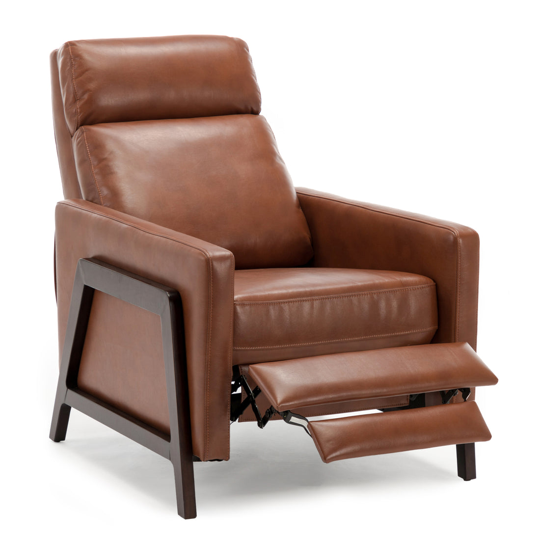 Madeline Push Back Recliner Caramel Caramel Foam Polyester Blend