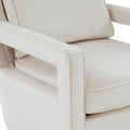 Alina Sea Oat Velvet Accent Arm Chair Beige Foam Velvet