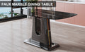 A Modern, Minimalist, And Luxurious Table. A Black Imitation Marble Tabletop With Mdf U Shaped Legs. Dining Table, Computer Table. For Restaurants And Living Rooms 63