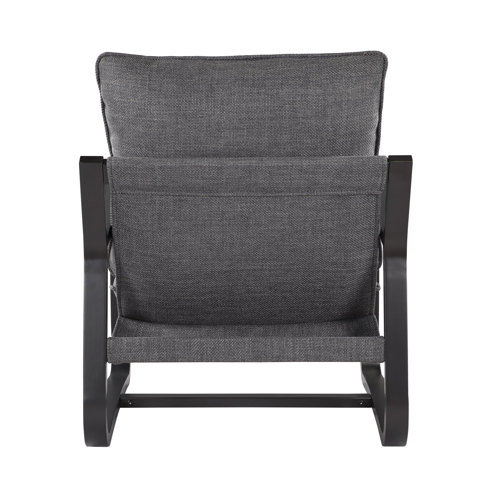 Blaire Sling Chair Upholstered In Charcoal Fabric With Metal Frame Charcoal Foam Polyester