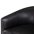 Maisy Brown Faux Leather Wood Base Barrel Swivel Chair Brown Foam Polyester
