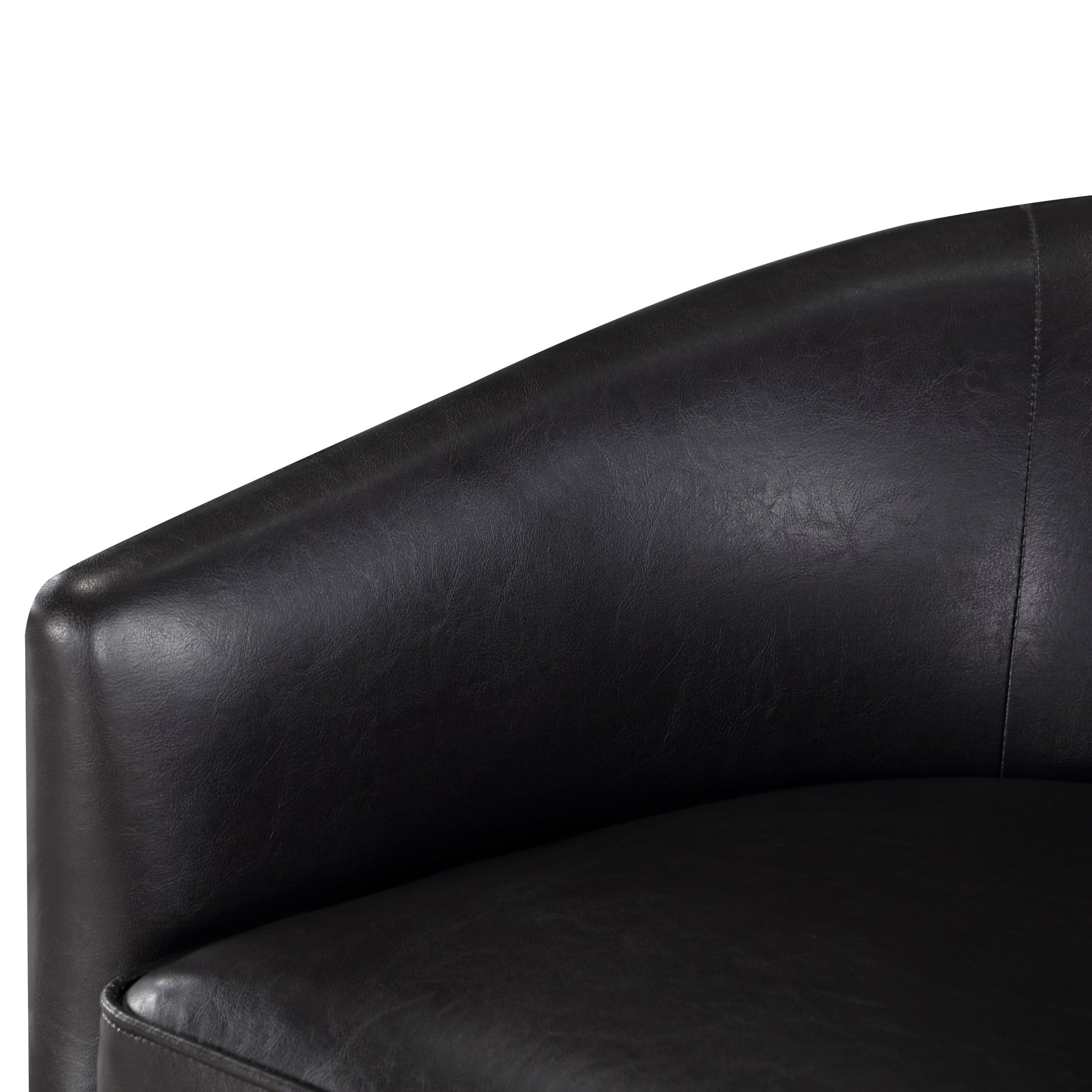 Maisy Brown Faux Leather Wood Base Barrel Swivel Chair Brown Foam Polyester