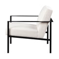 Millie Oatmeal White Stationary Metal Accent Chair Off White Foam Polyester