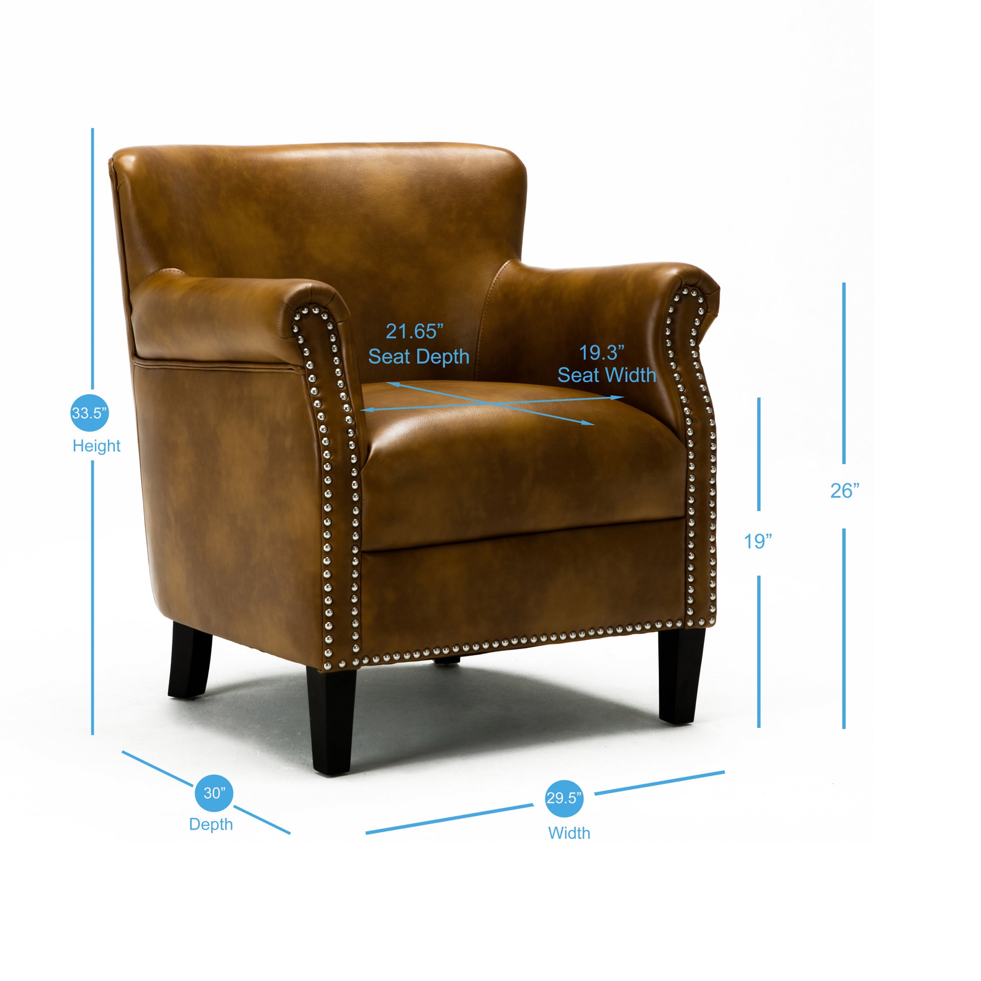 Hadley Camel Club Chair Camel Foam Polyester Blend