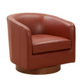 Tessa Caramel Top Grain Leather Wood Base Swivel Chair Caramel Foam Leather