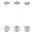 Pendant Light With Dimmable Led Set Of 3 Chrome Acrylic Iron