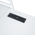 Full Size Loft Bed With 4 Layers Of Shelves And L Shaped Desk, Stylish Metal Frame Bed With A Set Of Sockets, Usb Ports And And Wireless Charging, White White Metal