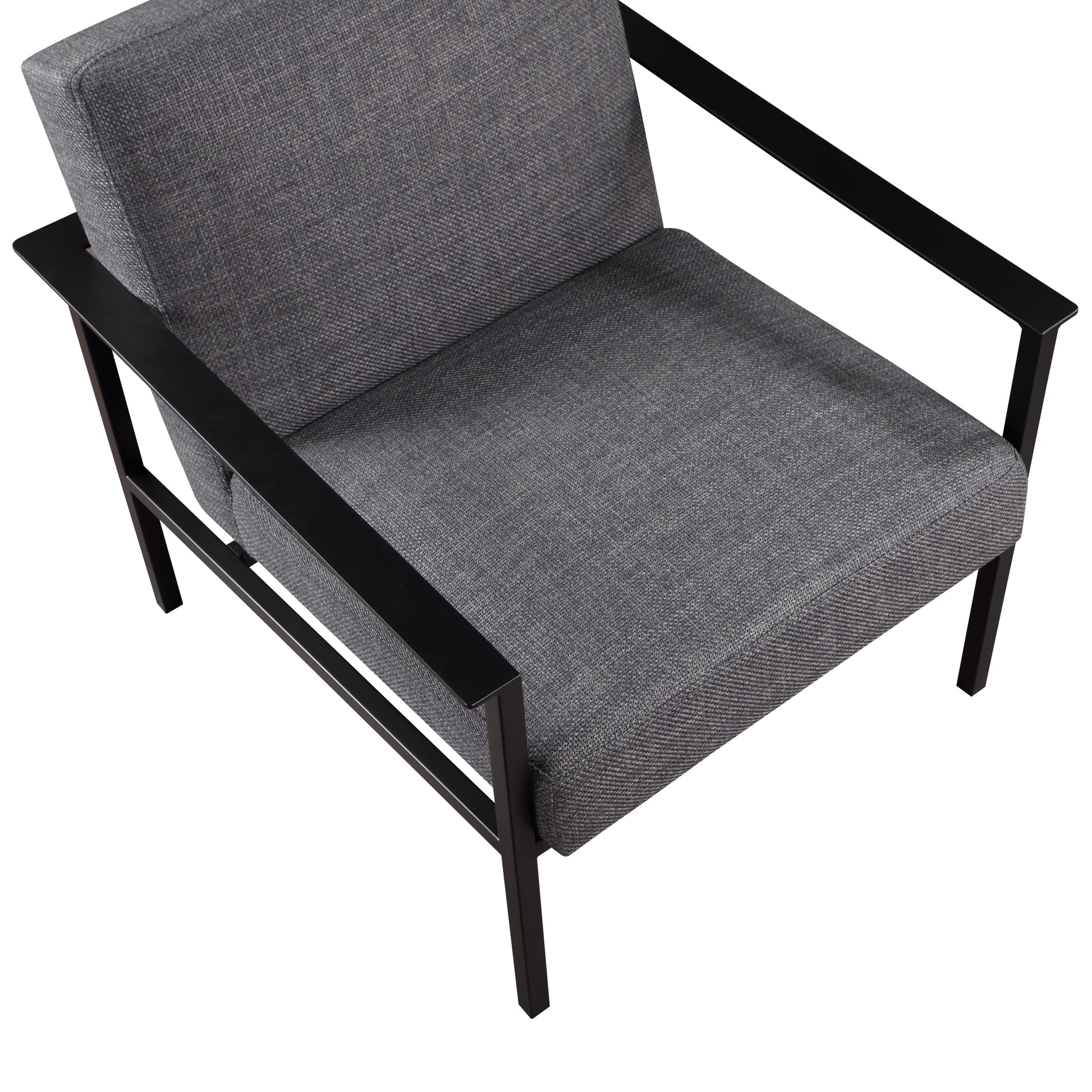 Millie Charcoal Stationary Metal Accent Chair Charcoal Foam Polyester
