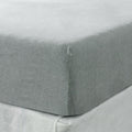 Fitted Queen Sheet 1 Pc, Bed Sheets Queen Size, Linen Sheets Queen Size, Hotel Sheets,& Fade Resistant Queen Sheets, Sea Glass Grey Linen Linen
