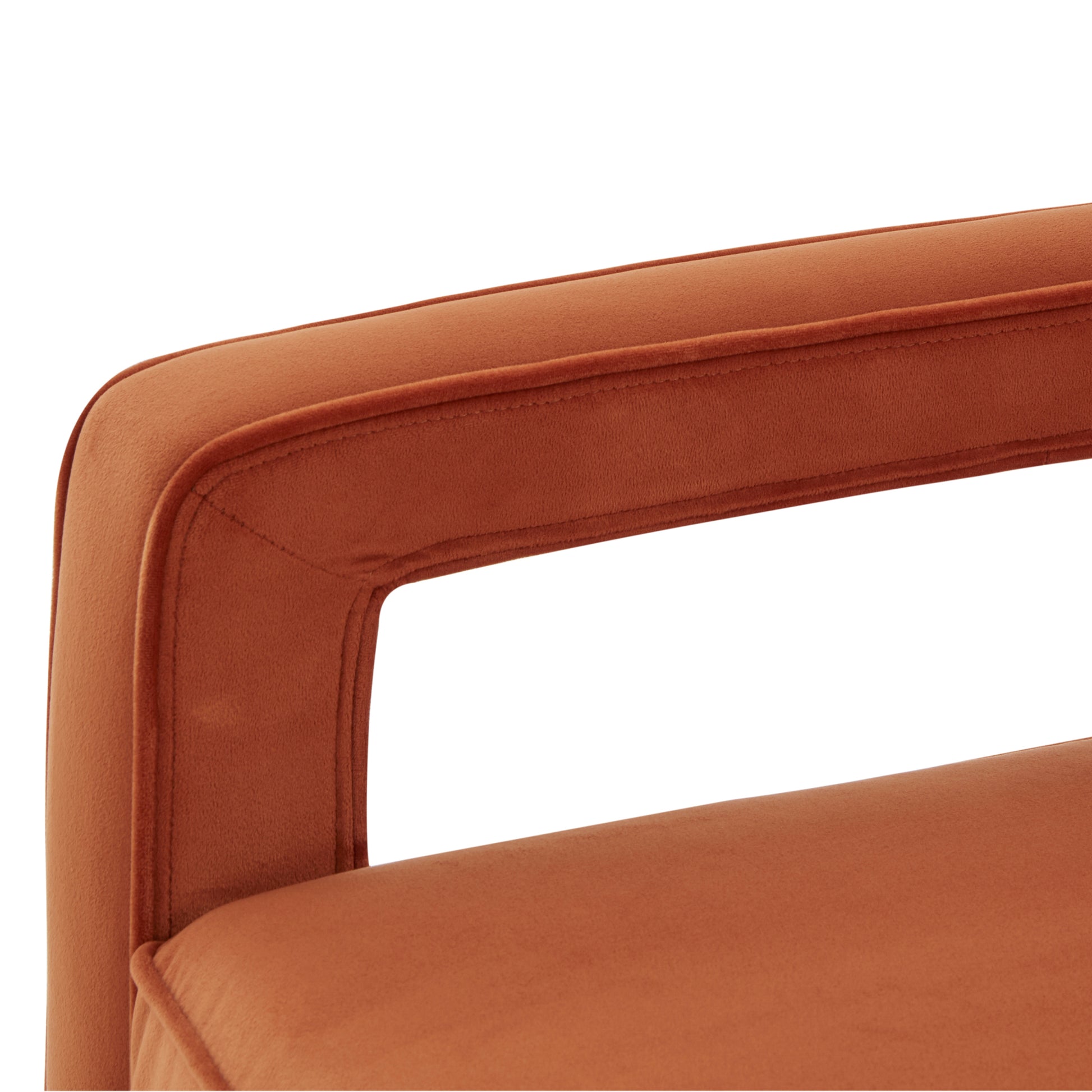 Alina Burnt Orange Velvet Accent Arm Chair Orange Foam Velvet