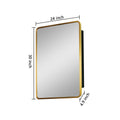 24X30 Inch Gold Metal Framed Wall Mount Or Recessed Bathroom Medicine Cabinet With Mirror Gold Matte Black 1 2 24 To 35 In 24 To 31 In Removable Shelf Bathroom Classic Less Than 5 Inches Aluminium Powder Coated