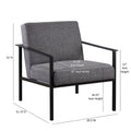 Millie Charcoal Stationary Metal Accent Chair Charcoal Foam Polyester