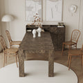 Modern Extendable Dining Table With Storage Marble Mdf