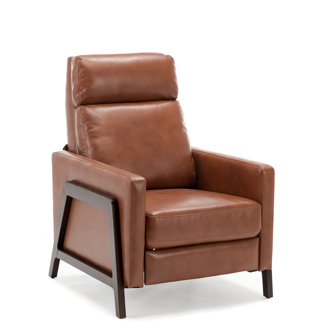 Madeline Push Back Recliner Caramel Caramel Foam Polyester Blend