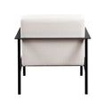 Millie Oatmeal White Stationary Metal Accent Chair Off White Foam Polyester