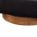 Maisy Brown Faux Leather Wood Base Barrel Swivel Chair Brown Foam Polyester