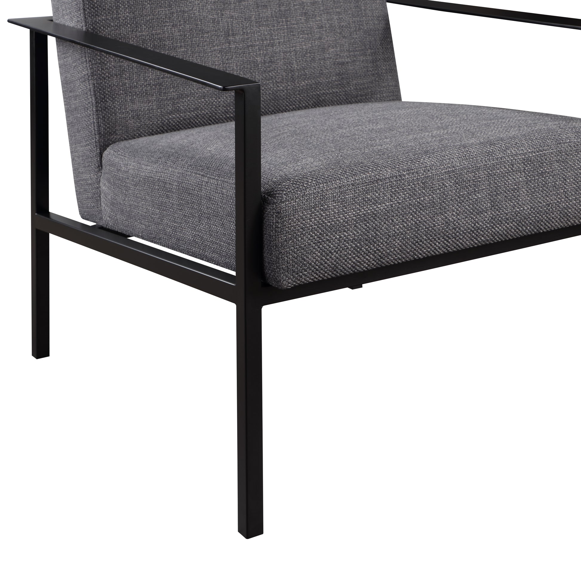 Millie Charcoal Stationary Metal Accent Chair Charcoal Foam Polyester