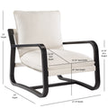 Blaire Sling Chair Upholstered In Oatmeal Fabric With Metal Frame Beige Foam Polyester
